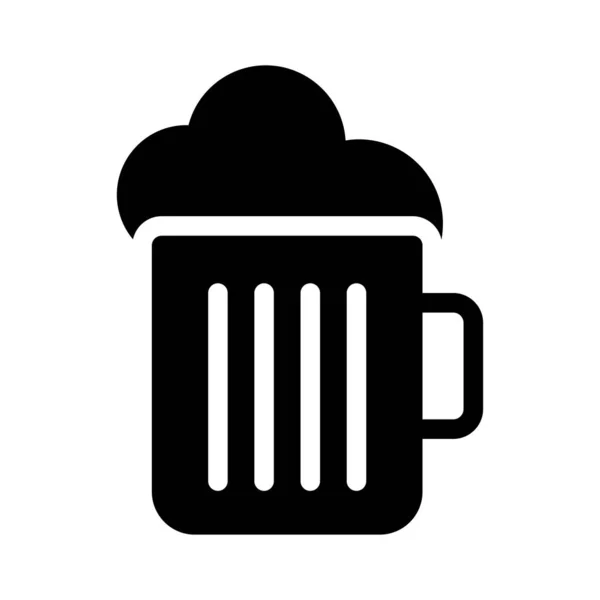 Beber Glifo Icono Plano — Vector de stock