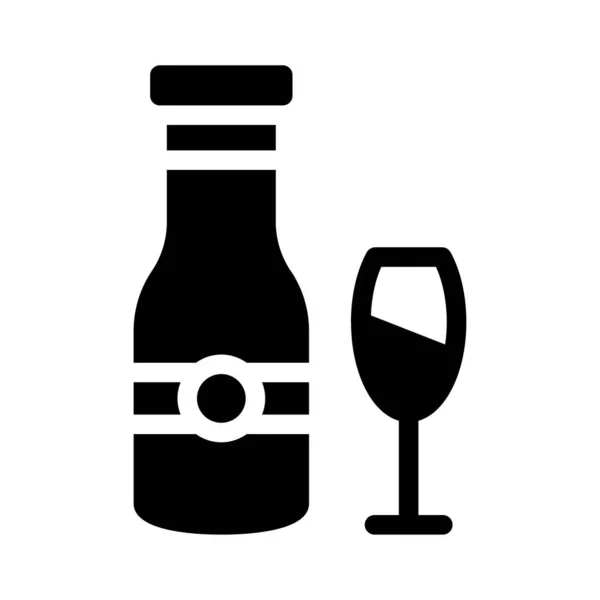Symbol Płaskiego Symbolu Wina — Wektor stockowy