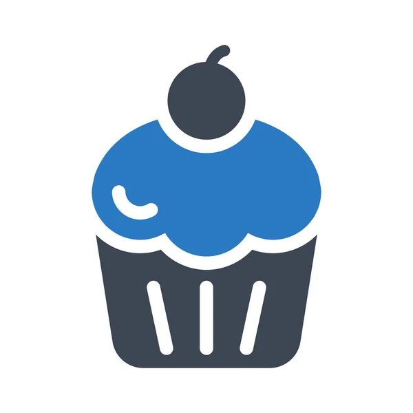 Muffin Glyf Farve Ikon – Stock-vektor