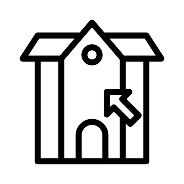 Будинок Тонка Лінія Значок — стоковий вектор