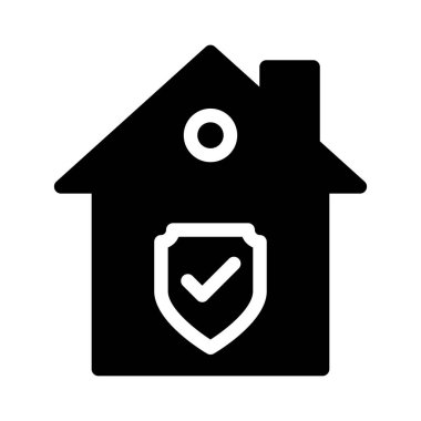 güvenli glyph düz simgesi