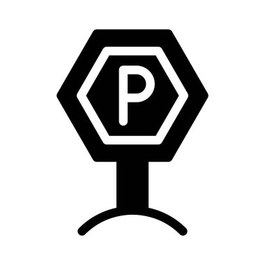 işareti glyph düz simgesi