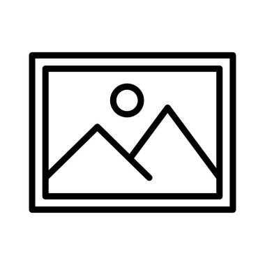 Fotoğraf ince çizgi vektör simgesi