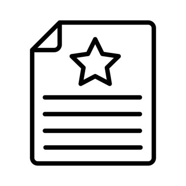 yıldızlı ince çizgi vektör simgesi