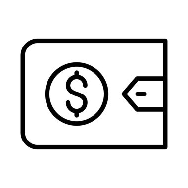 Doları ince çizgi vektör simgesi