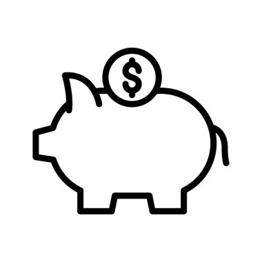 Banka ince çizgi vektör simgesi