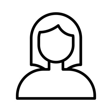 kadın ince çizgi vektör simgesi