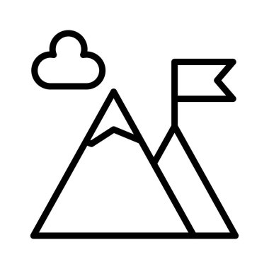 tepeler ince çizgi vektör simgesi