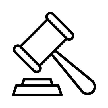 adalet ince çizgi vektör simgesi