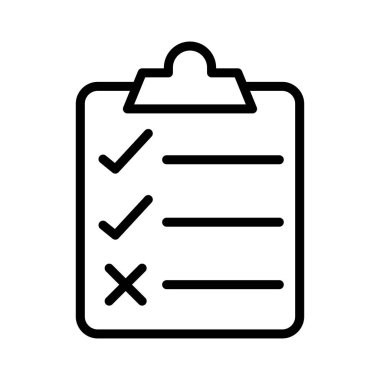 Denetim listesi ince çizgi vektör simgesi