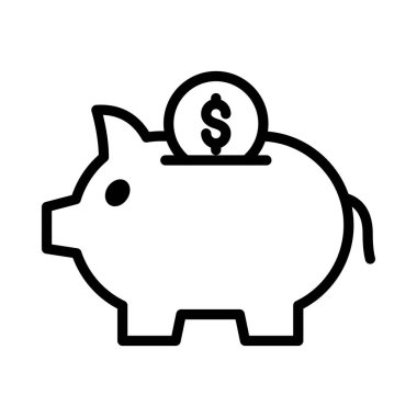 Banka ince çizgi vektör simgesi