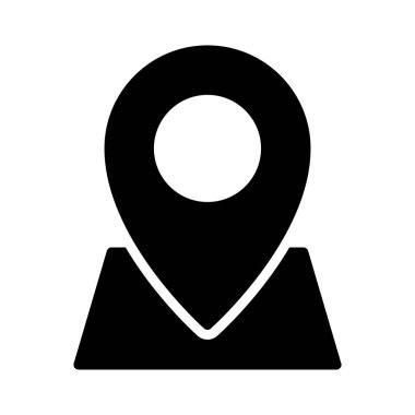 GPS glif düz vektör simgesi