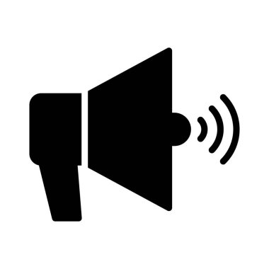 düz hoparlör glif simge vektör