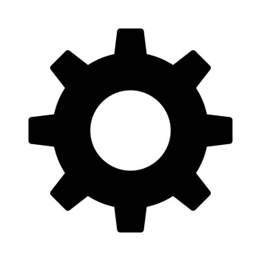 dişli glyph düz vektör simgesi