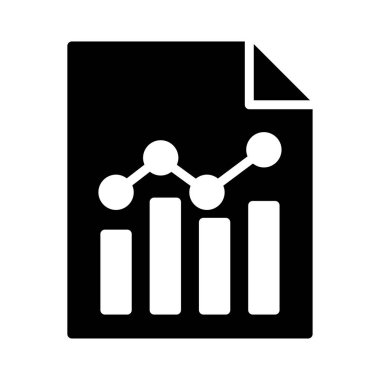 glyph düz vektör simgesini rapor