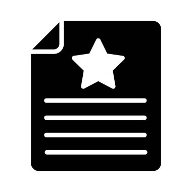 yıldızlı glyph düz vektör simgesi