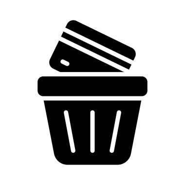 kart glyph düz vektör simgesi