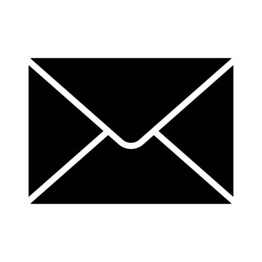 Mesaj glif düz vektör simge