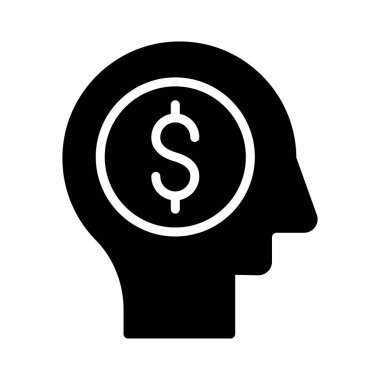 zihin glif düz vektör simge