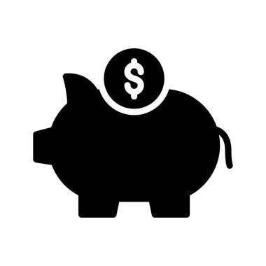 Banka glif düz vektör simge