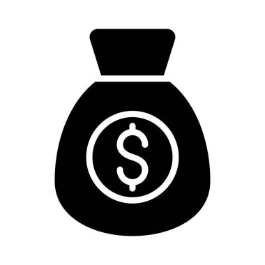 dolar glif düz vektör simgesi