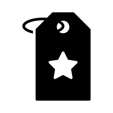 etiket glif düz vektör simgesi