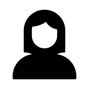 kadın glyph düz vektör simgesi