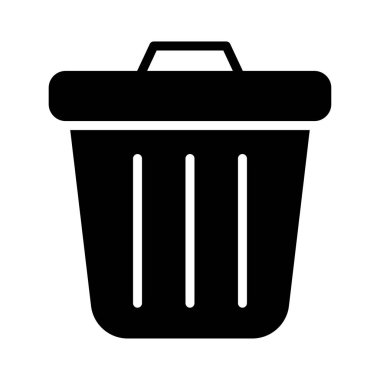 çöp glyph düz vektör simgesi