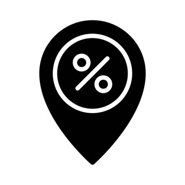 indirimli glif düz vektör simgesi