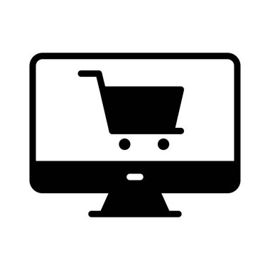 çevrimiçi glyph düz vektör simgesi