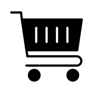 trolley glyph düz vektör simgesi