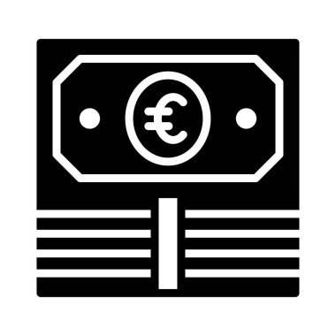 para birimi glyph düz vektör simgesi