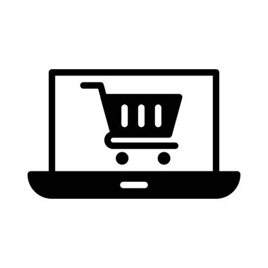 çevrimiçi glyph düz vektör simgesi