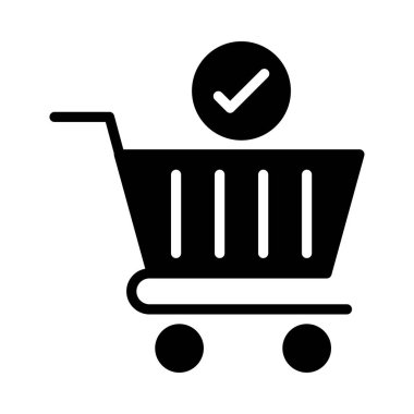 trolley glyph düz vektör simgesi