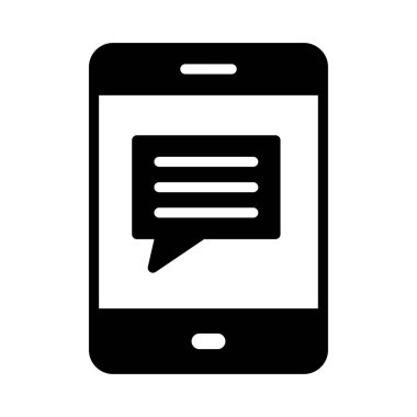 Mesaj glif düz vektör simge