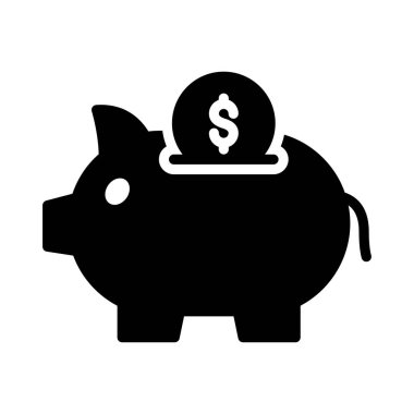 Banka glif düz vektör simge