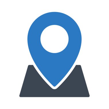 Gps glyph renk vektör simgesi