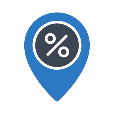 indirimli glyph renk vektör simgesi