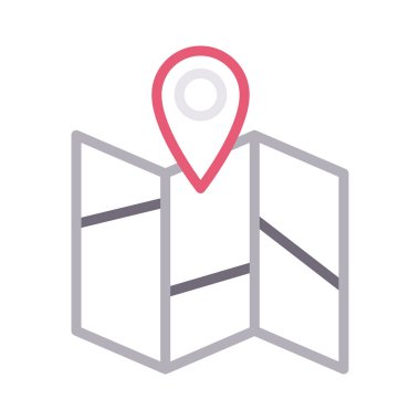 Harita renk çizgi vektör simgesi