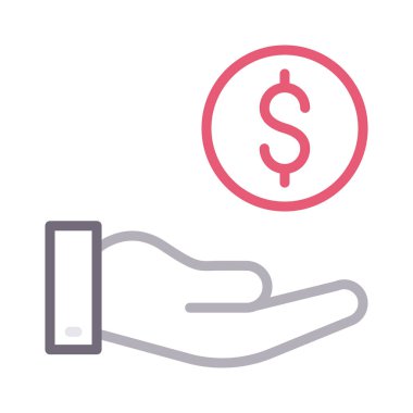 dolar renkli çizgi vektör simgesi