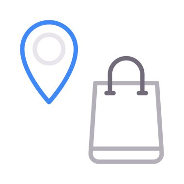 Alışveriş renk çizgi vektör simgesi