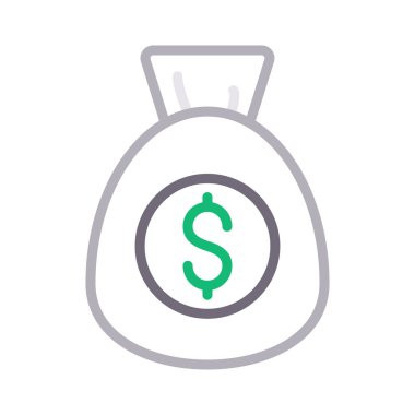 dolar renkli çizgi vektör simgesi