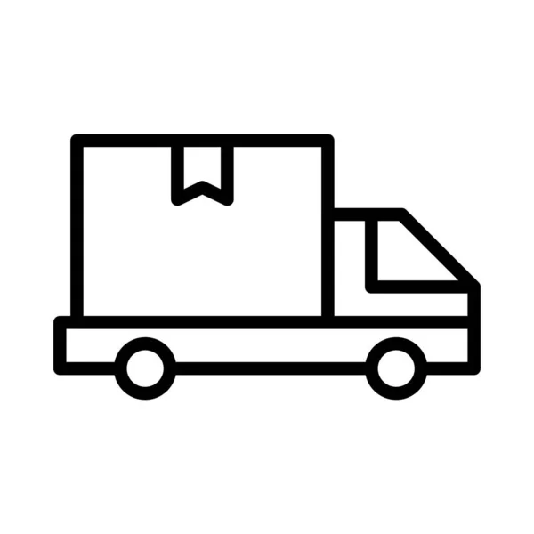 Ikon Vektor Garis Tipis Lorry - Stok Vektor