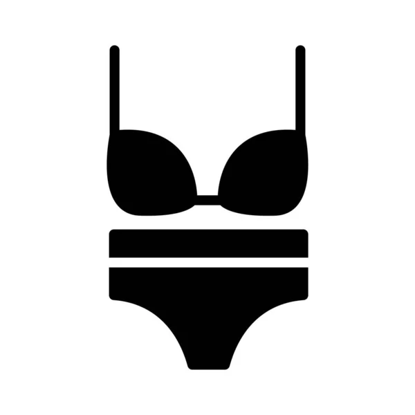 Icona Vettoriale Piatta Del Glifo Del Bikini — Vettoriale Stock