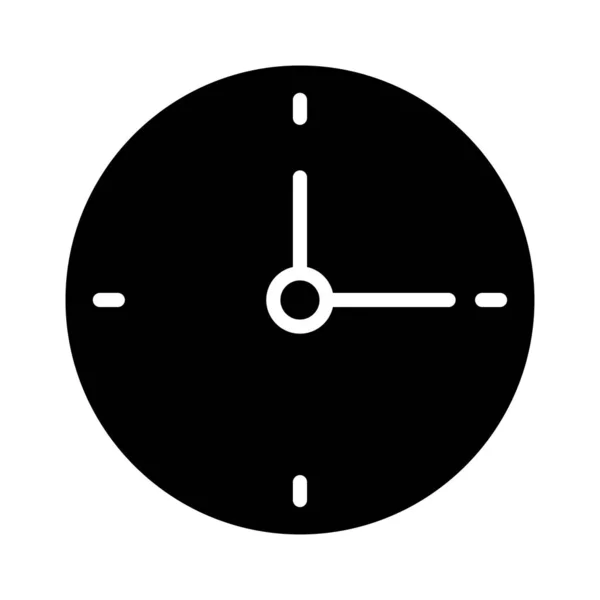 Relógio Glifo Ícone Vetor Plana —  Vetores de Stock