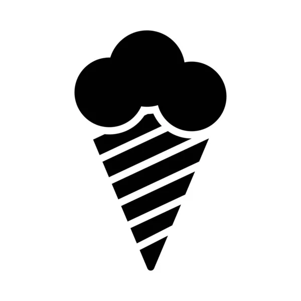 아이스크림 글리프 아이콘 — 스톡 벡터