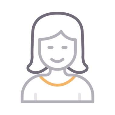 kadın renk çizgi vektör simgesi