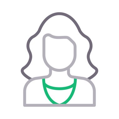 kadın renk çizgi vektör simgesi