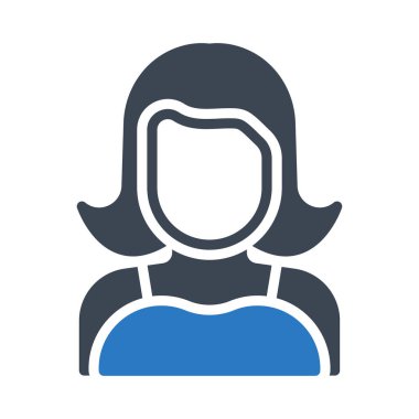 kadın glyph renk vektör simgesi