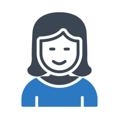 kadın glif renk vektör simgesi